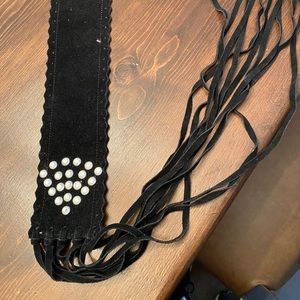 Vintage Black suede belt NEW